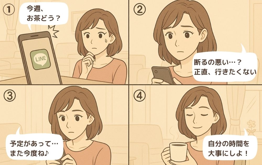 <LINE版>ママ友の誘いの角が立たない断り方