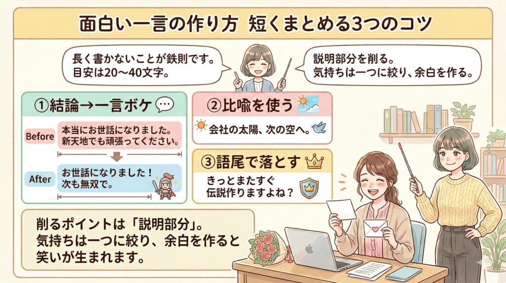 シンプルなメッセージを面白くするコツとスベらない書き方